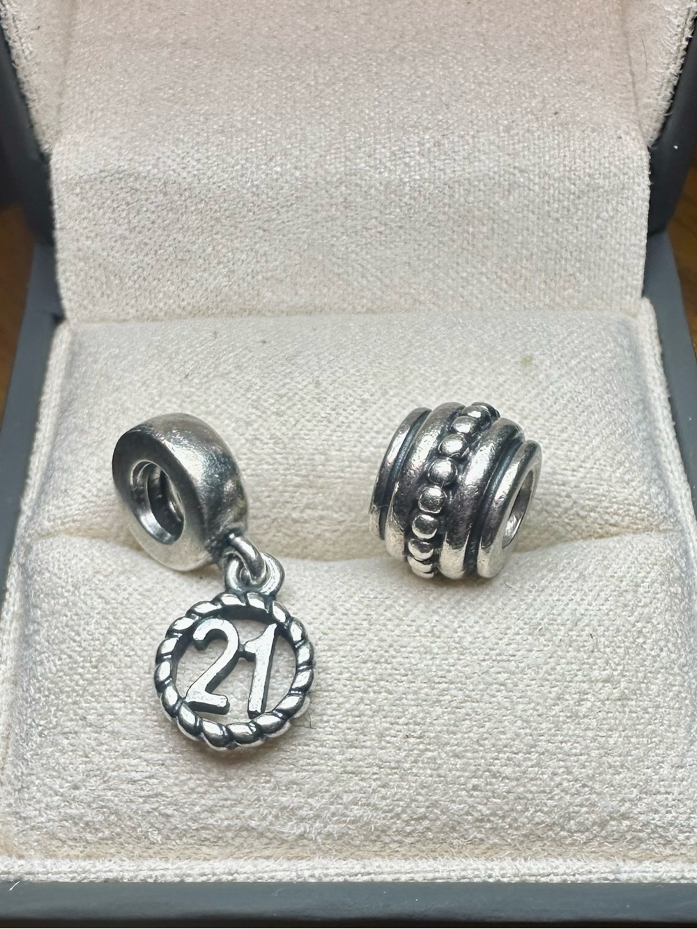 Pandora Sterling Silver 21st Birthday Charm & Hopi Spacer Bead Bundle S925 ALE